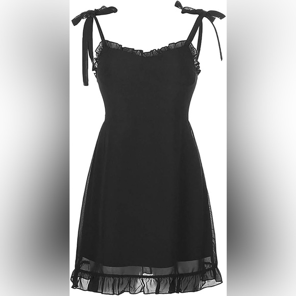IAEY Dresses & Skirts - Sweet Black Summer Mini Dresses Spaghetti Strap Sleeveless dress